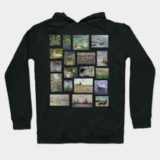 Claude Monet Impressionist Paintings Collage Hoodie